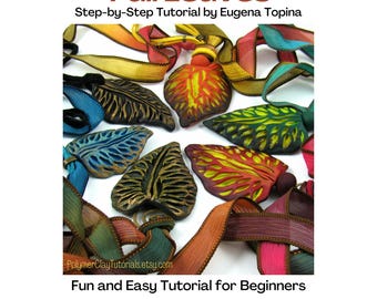Tutorial: Collar, broche y colgante con hojas de otoño talladas en arcilla polimérica (Tutorial en PDF)