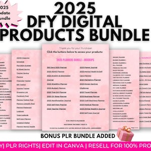 2025 Done For You PLR MRR Digitale Produkte Bundle, Canva Vorlagen, Tracker, Journals,Passives Einkommen, Master Wiederverkaufsrechte, Digital Bundle