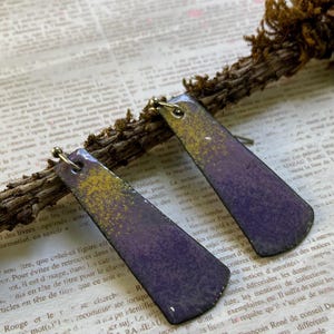 Multi Colored Copper Enamel Dangle Earrings