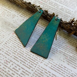 Multi Colored Copper Enamel Dangle Earrings