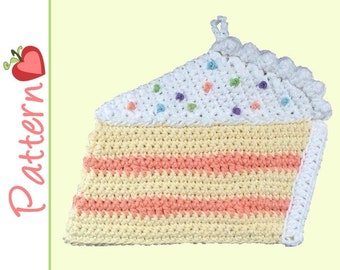 Piece of Cake Potholder, Crochet Pattern pdf, A Cute and Whimsical Project