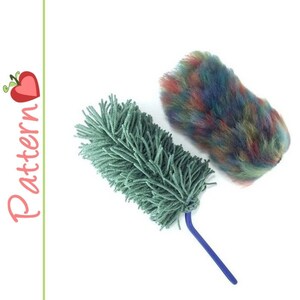 Duster Hand Held Eco Replacement Refill Cover, Crochet Pattern pdf, Fuzzy or Fringed