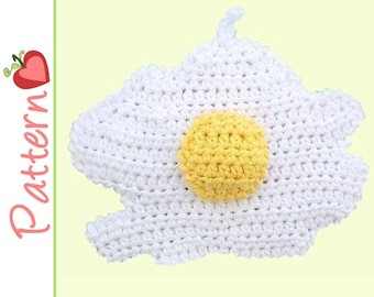 Fried Egg Potholder Crochet Pattern pdf, A Cute and Whimsical Project Sunny Side Up