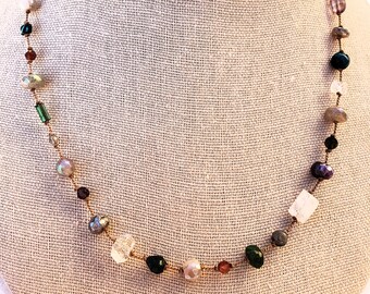 Signature Hand Knotted Silk and Stone One-of-a-Kind Necklace
