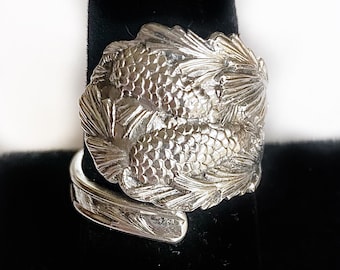 Pinecone spoon ring, vintage, sterling silver, circa 1920’s