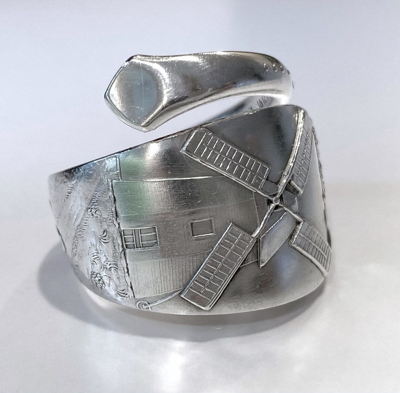 Nantucket ring. mens sterling, statement ring, silver spoon ring, Windmill, by Durgin circa 1891. Luxury jewelry image 7