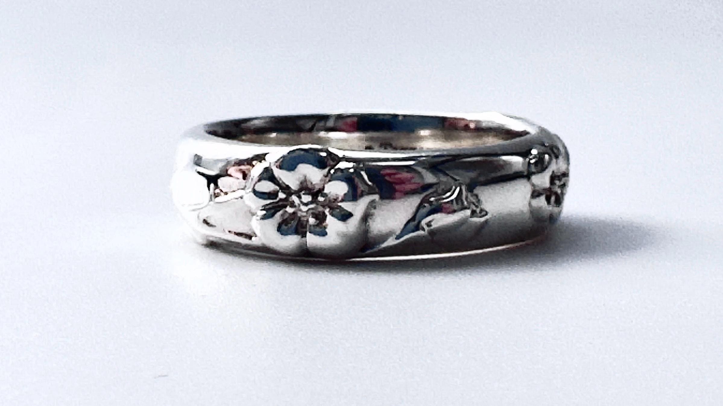 Vintage Tiffany & Co., Rose Flower Ring, Sterling Silver, Size 6 1