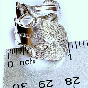 Palm tree spoon ring, Alligator, crocodile , antique,Sterling Silver image 3