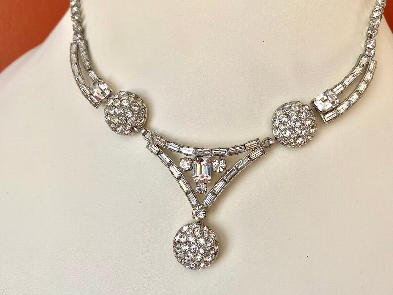 Antique Art Deco Crystal Necklace. Etsy