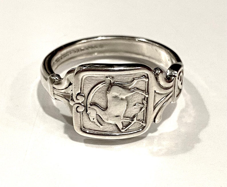 Genuine Tiffany and Co ring, Zodiac sterling silver spoon rings Astrology Antique This is for ONE ring. Best seller image 1