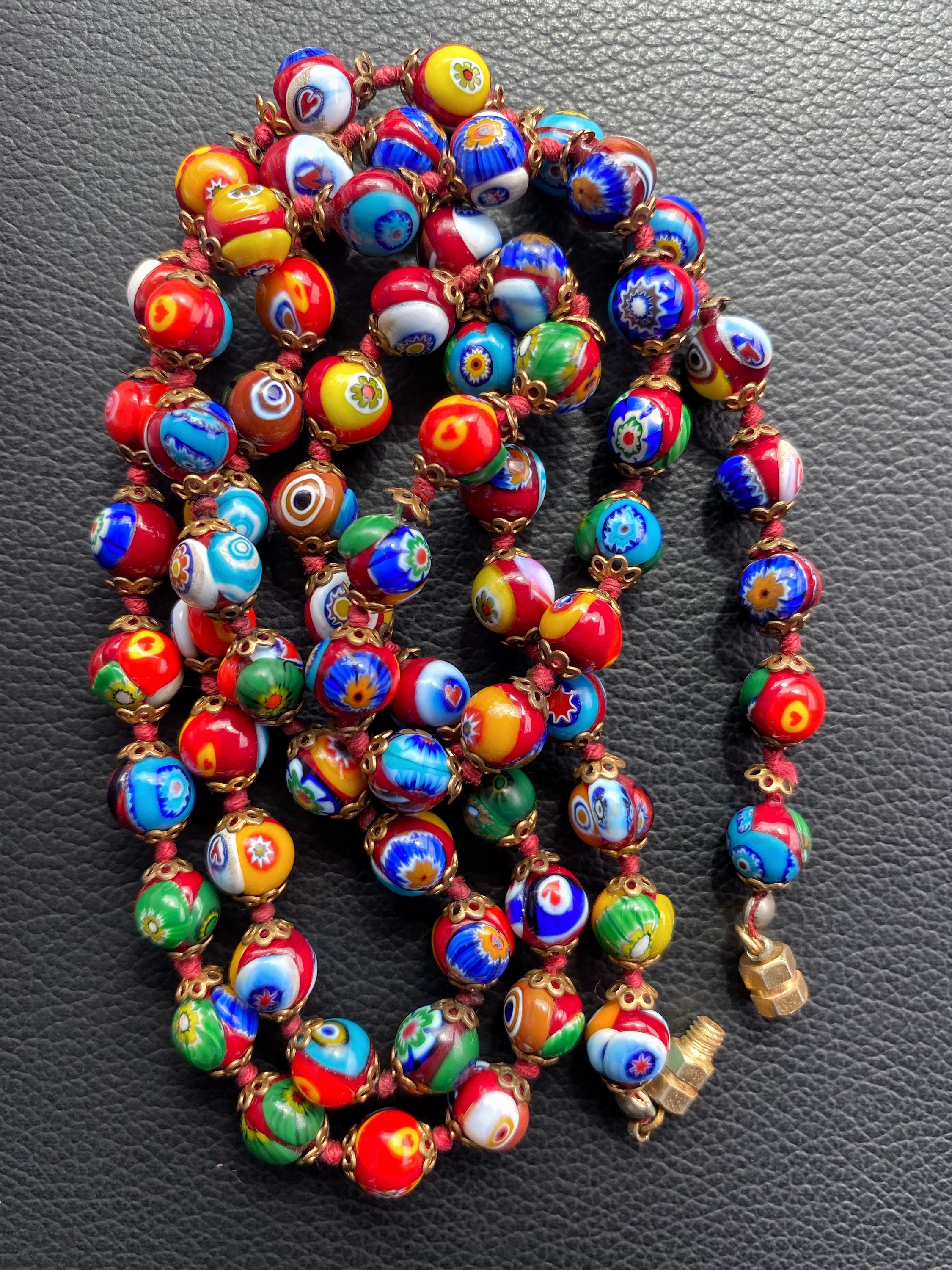  Original Murano Glass Millefiori Necklace Handmade in