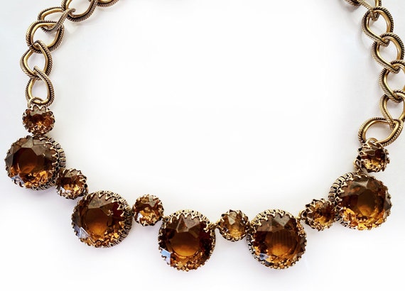 Christian Dior necklace, large topaz rhinestones,… - image 9