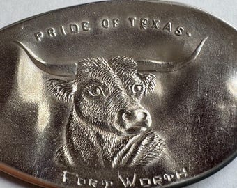 Texas Steer Bull  Key Chain: Sterling silver Antique Spoon Bowl Pendant, gift for him
