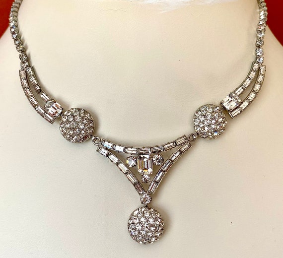 Antique art deco crystal necklace. - image 7