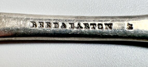 Antique spoon ring, squirrel cherub PEARL Pattern… - image 10