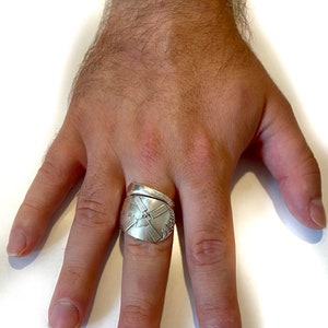 Nantucket ring. mens sterling, statement ring, silver spoon ring, Windmill, by Durgin circa 1891. Luxury jewelry image 10