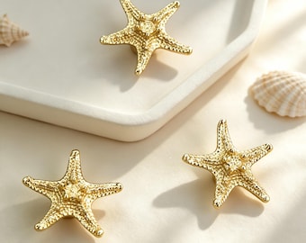 Aesthetic Starfish Drawer Handle, Modern Gold Cabinet Pull, Coastal Style Furniture Hardware, Unique Interior Decor, Thoughtful Gift for Her