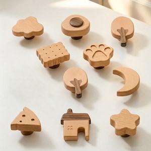 Wooden Cloud Knobs, Cute Cheese Cabinet Pulls, Creative House Drawer Handle, Nursery Wardrobe Hardware, Unique Great Housewarming Gift