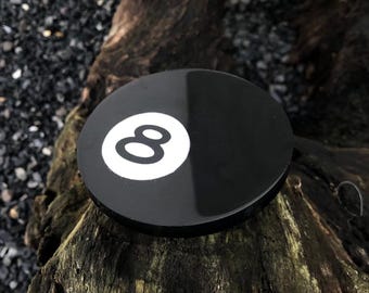 Handmade Resin 8 Ball Circle Coaster Pool Snooker Y2K Decor Streetwear Vintage Retro room decor homeware gifts custom black lucky pinterest