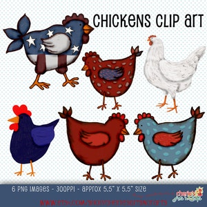Chicken Clip Art, Chickens Graphics, Chickens Illustrations, Digital Download Clip Art Chickens, Digital Scrapbooking, Birds Clip Art, Art