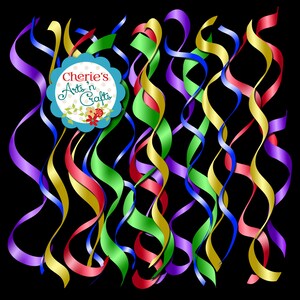 Ribbon Streamers Clip Art Streamers Clip Art PNG Ribbon Streamers Clipart Clipart Digital Downloads Digital Files Ribbons Clip Art image 1