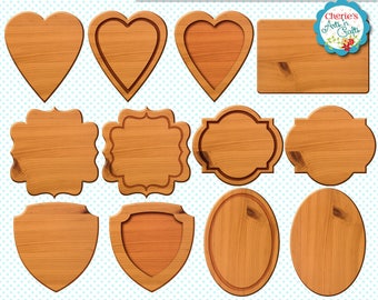 Wood Signs Clip Art | Wood Plaques Clip Art | Carved Wood Signs and Plaques Clip Art | Designer Resources | Wood Graphics | Wood Cliparts