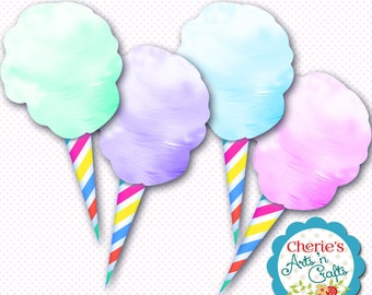 Cotton Candy Clip Art | Designer Resources | Candy Clipart | Digital Clipart | Instant Download | PNG Clipart | Circus Candy Clip Art