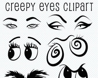 Creepy Eyes Clip Art, Halloween Clip Art | Eyes Cliparts | Creepy Eye Graphics | PNG Eyes Cliparts | Halloween Graphics | Cartoon Eyes