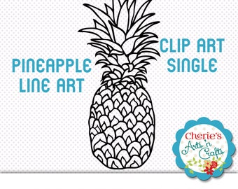 Pineapple Digi Stamp | Pineapple Line Art | Pineapple PNG Clip Art | Instant Download Graphics | Designer Resources | Digital Illustration