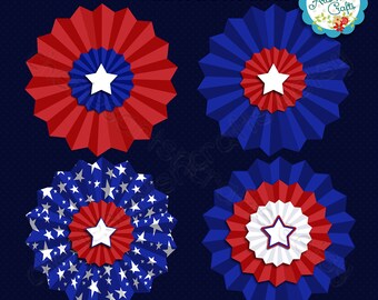 4th of July Decorations Patriotic Rounds Designer Resources Digital Scrapbooking Digital Embellishments Digital Designing Elements