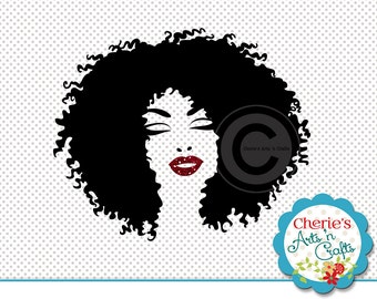 Afro Hairstyle Woman Silhouette Woman Cameo African  Etsy