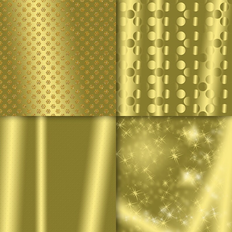 Elegant Gold Digital Scrapbook Papers Gold Digital Papers Etsy