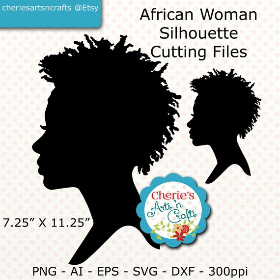 African Woman Silhouette Clip Art SVG Cut Files Woman  Etsy