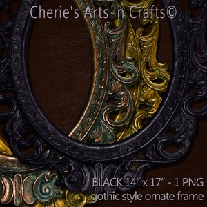 Gothic Style Ornate Digital Frame: PNG File, Generously Sized ( Digital Download )