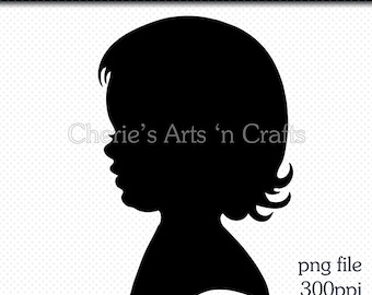 Little Girl Silhouette, Silhouettes, Children Silhouettes, Child Silhouette, Girl PNG Graphics, Digital Images, Digital Download Clip Art