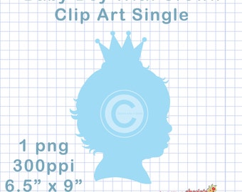 Blue Baby Boy With Crown Silhouette, Clip Art Single, Baby Clip Art, Baby Boy Clip Art, Cliparts, Digital Scrapbooking, Digital Downloads