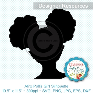 Afro Puffs Clip Art | African Girl Clip Art | Clipart | For Vinyl Transfers | Designer Resources | Natural Hair | PNG DXF SVG | Cutting File