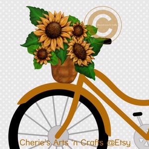 Bicycle Clip Art Fall Flowers in Baskets Bikes With Baskets and Flowers Clip Art Designer Resources Digital Downloads PNG Clip Art image 5