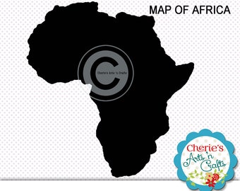 Map of Africa Clip Art | Silhouette Style Maps | Map Silhouettes | Designer Resources | Maps Graphics | Africa Illustration | PNG, SVG Maps