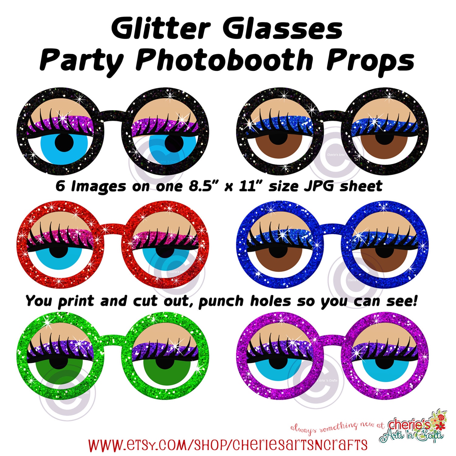 Photo Booth Props Party Photo Booth Props Glitter Glasses Etsy