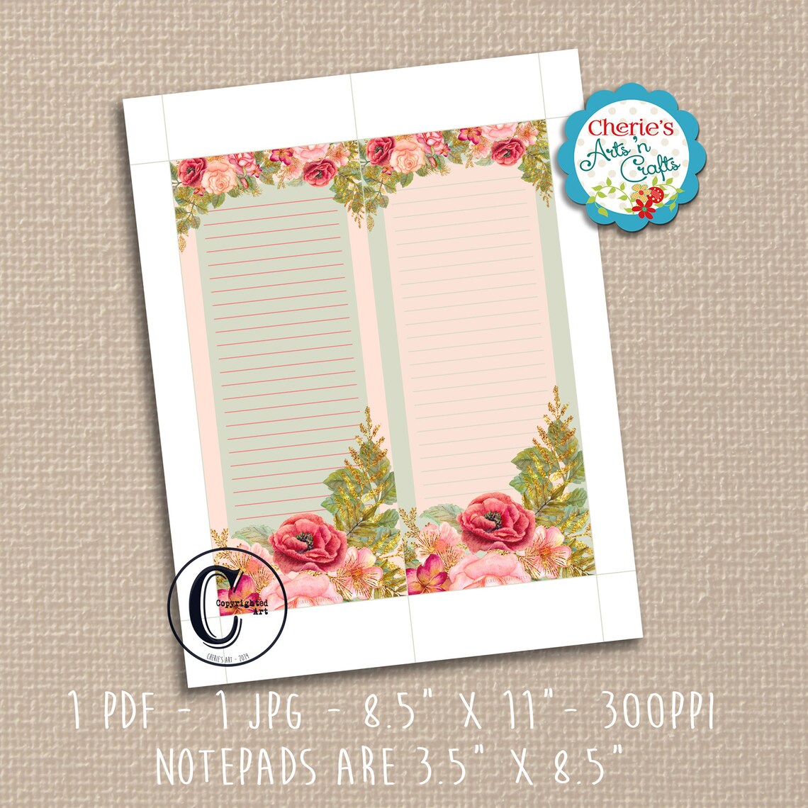 Notepad Printable File Digital Art JPG and PDF Digital - Etsy