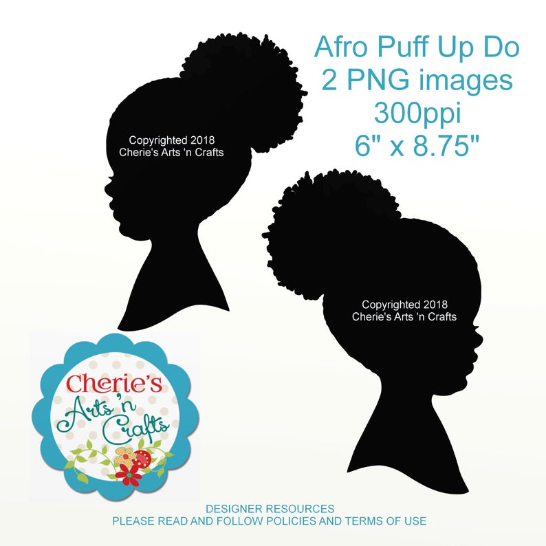 Afro Puffs Afro Puff Up Do Hairstyle Silhouette Clip Art 1 - изображение.