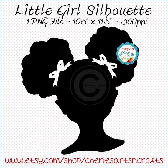 afro puffs clip art african american girl silhouette etsy