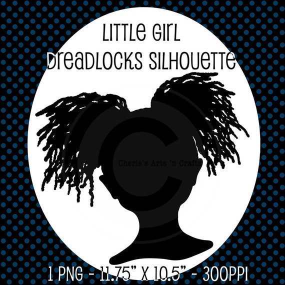 Little Girl With Dreadlocks Silhouette African Girl Hairstyle African American Silhouettes Little Girls Silhouettes Cute Silhouettes