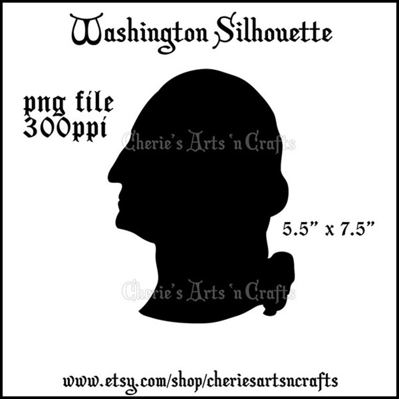 Silhouettes George Washington Silhouette President | Etsy