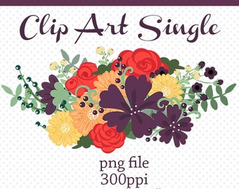 PNG Floral Cluster | Sublimation Printing File | Floral Clip Art | Flower Illustration | Digital Download Floral Bouquet | Sublimation PNG