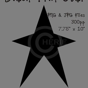 Black Prim Star Clipart | Primitive Star Graphic | Star Clip Art \ Primitive Star Shapes in PNG and JPG File Formats | Digital Scrapbooking