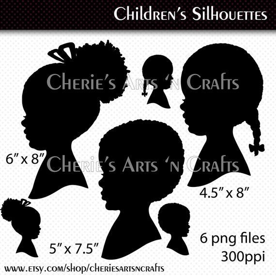 Children's Silhouettes Silhouettes Silhouette Clip Art | Etsy