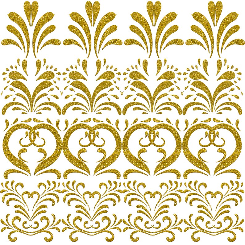 Gold Glitter Digital Downloads Digital Scrapbooking Embellishments
