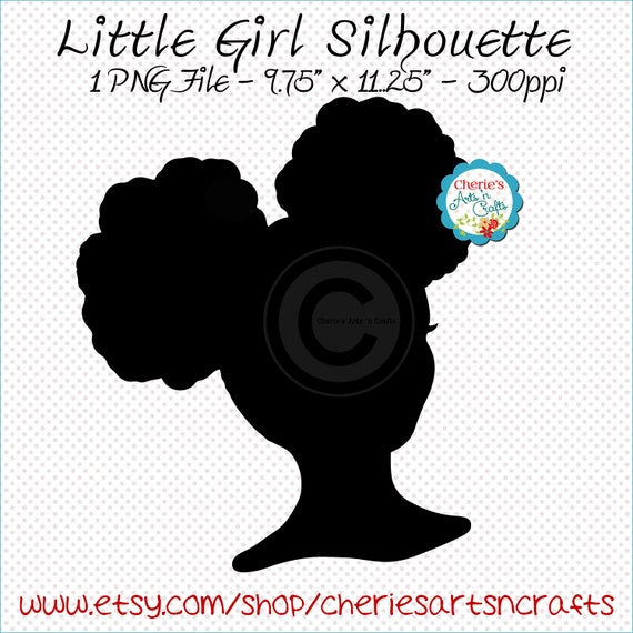 Little Girl Silhouette African Girl Silhouette Natural Etsy